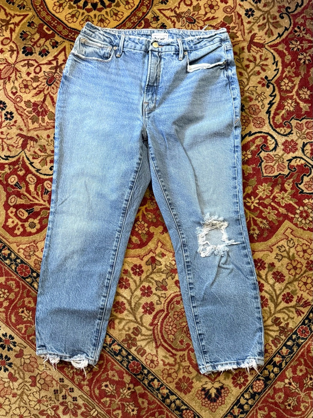 Good American - Light Blue Distressed Women’s Jeans - 10/30